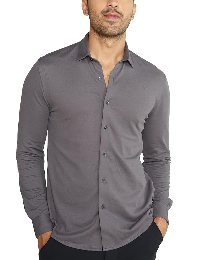 Shirt for Men Full Sleeve, Pique Textured Shirt for Man, Thermoregulating Cotton Blend main image